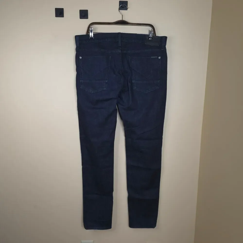 Hudson Jeans Collin Mid-Rise Skinny Button Fly Jean in Dark Wash Size 36x33